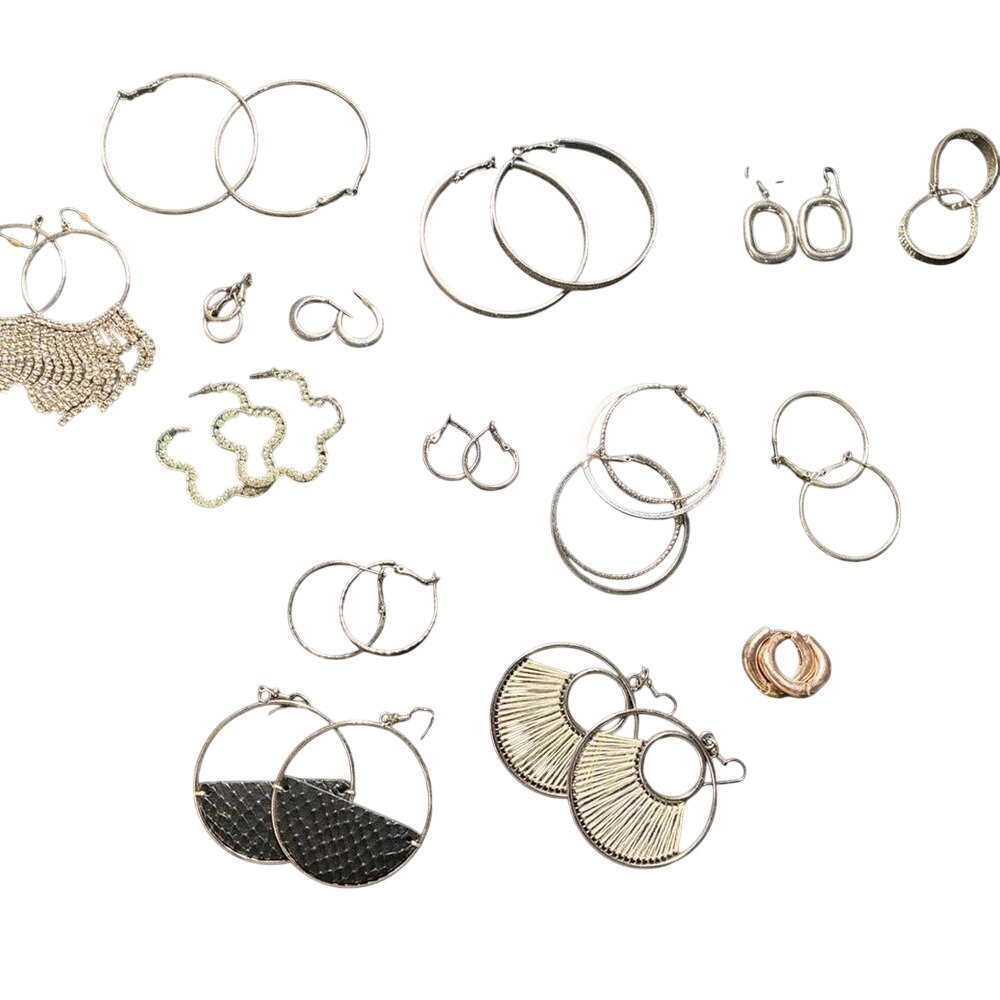 Silver Tone Hoop Earrings